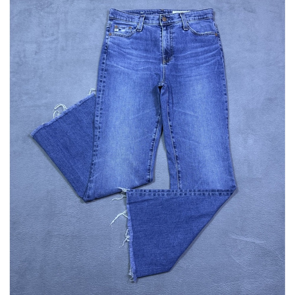 AG Adriano Goldschmied Jeans Womens 27x28 Madi Highrise Flare Frayed Hippie USA